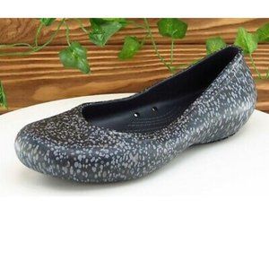 CROCS Womens Synthetic Gray Slip On Flats size W4